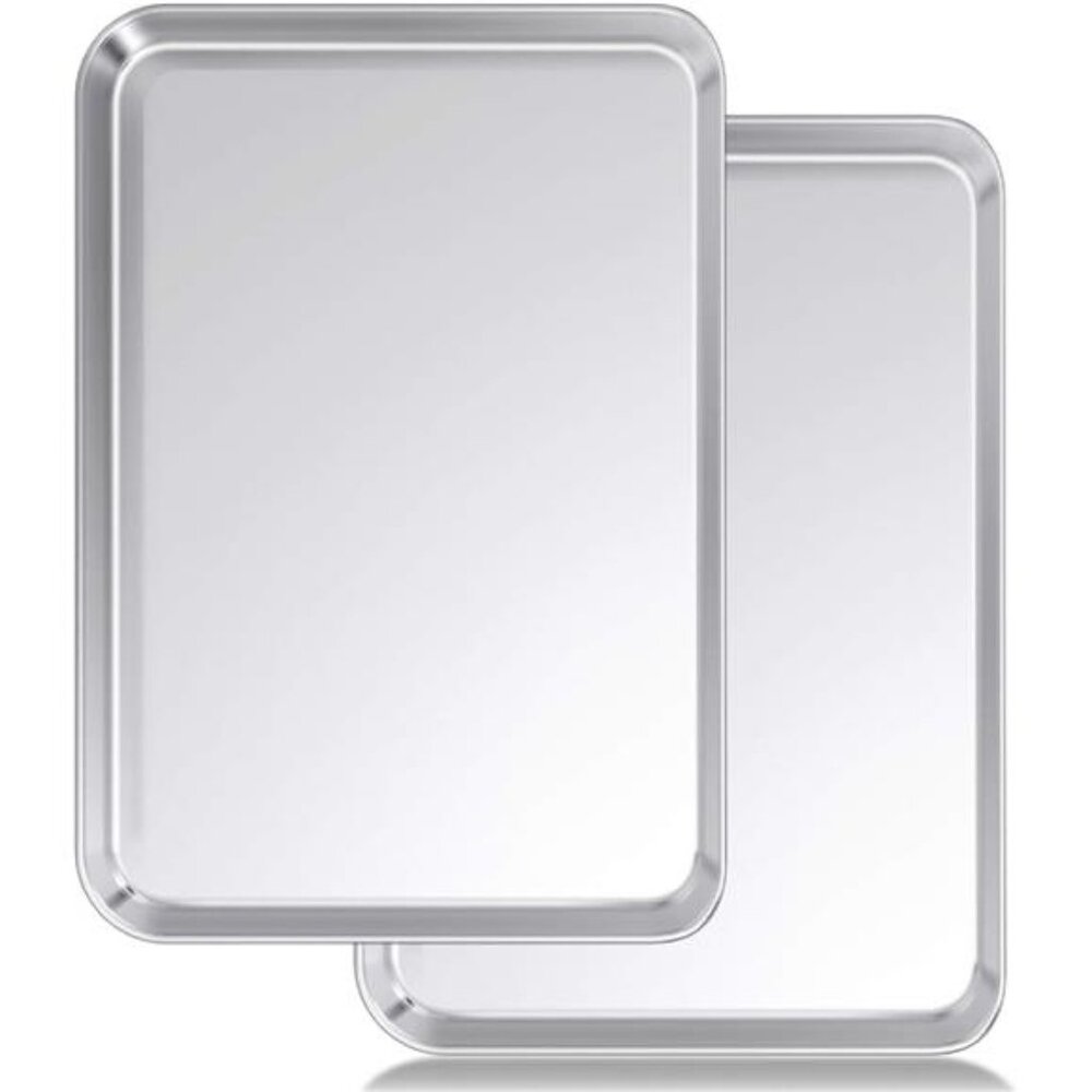 Baking Sheet Set of 2, Wildone Stainless Steel Baking Tray Cookie Pan